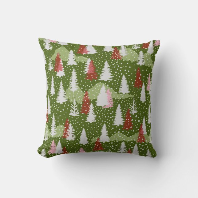Coussin Noël merveilleux exclusif dessiné à la main (Recto)