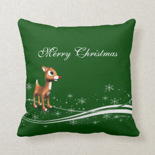 Coussin Noël mignon de renne de bande dessinée