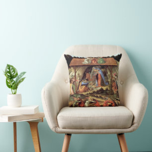 Coussin Noël, Nativité, Naissance du Christ de Botticelli