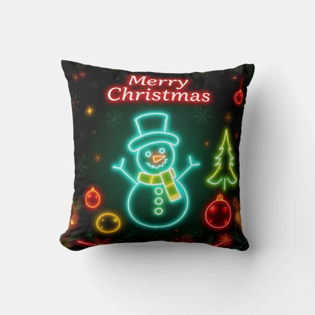Coussin Noël Neon Populaire Collection de vacances (Recto)