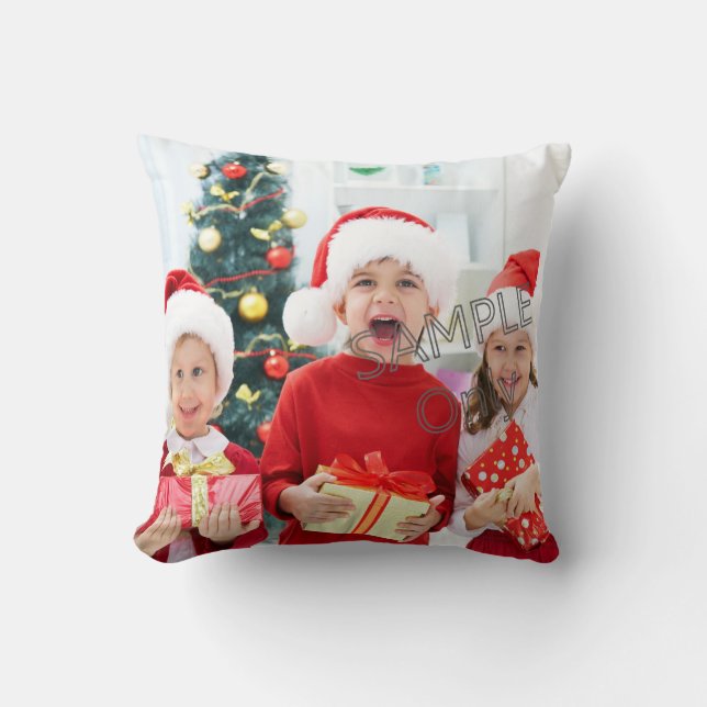 Coussin Noël Noël Noël Modèle photo enfants ou famille (Recto)