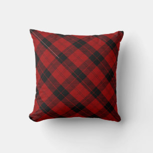 Coussin Noël noir rouge de tartan