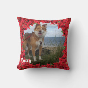 Coussin Noël Nom personnalisé de l'animal / Photo