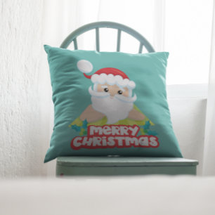 Coussin Noël Père Noël ensoleillé