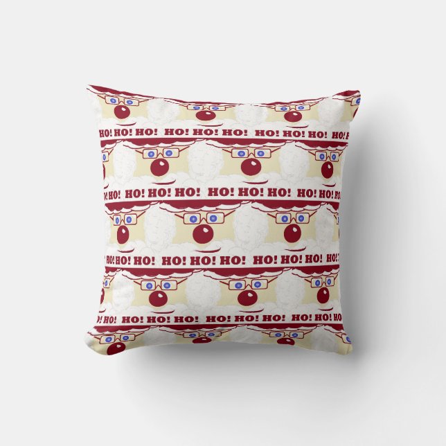 Coussin Noël Père Noël HO ! Oh ! Oh ! Il vous regarde ! (Recto)