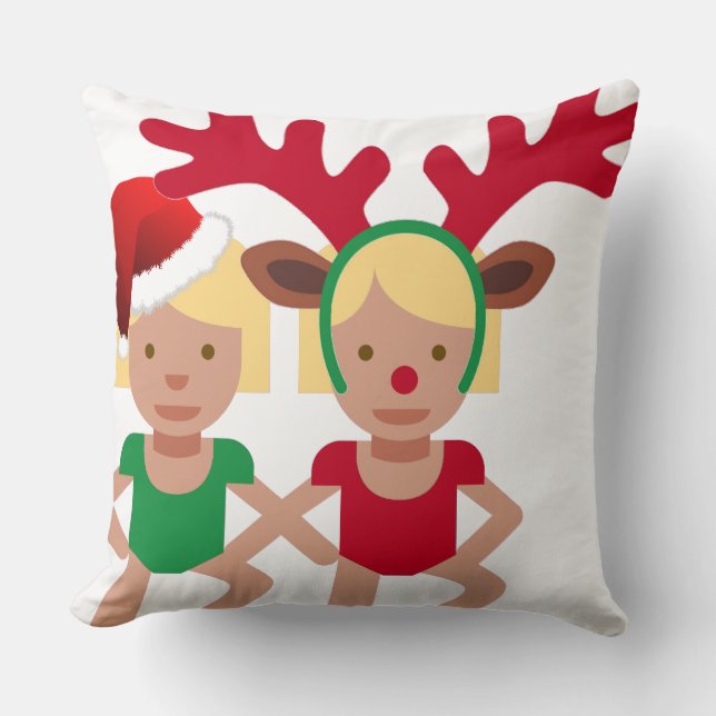 Coussin noël père Noël jumeaux émoji (Recto)