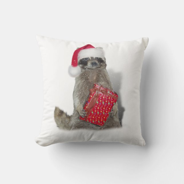 Coussin Noël Père Noël Raccoon Bandit (Recto)