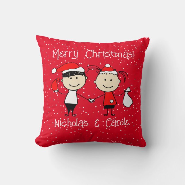Coussin Noël personnalisable pour les vacances amusantes p (Recto)