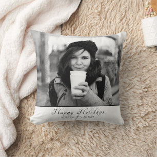 Coussin Noël Personnalisé Carte photo de vacances