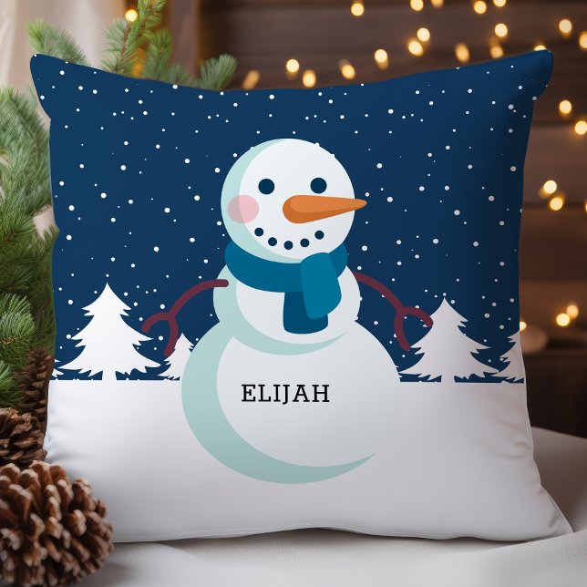 Coussin Noël personnalisé de l'Écharpe des neiges (Créateur téléchargé)