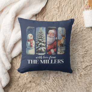 Coussin Noël personnalisé Santa Claus vintage bonhomme de