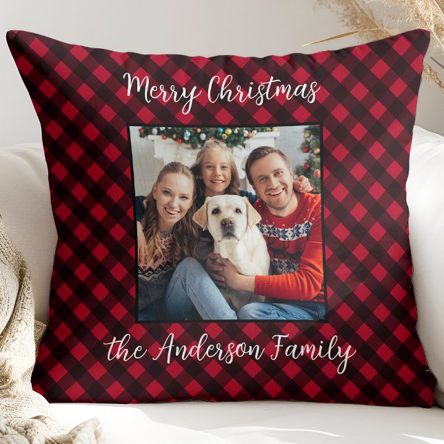 Coussin Noël Plaid Famille Personnalisée Photo Moderne (Créateur téléchargé)