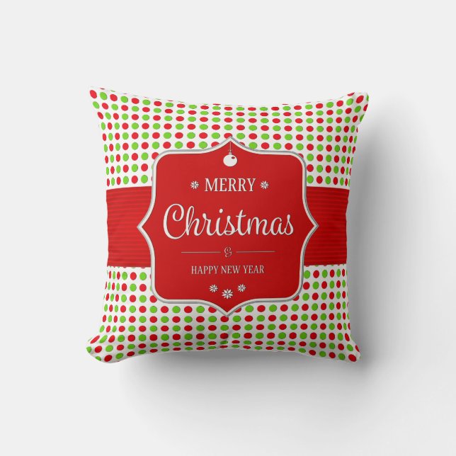 Coussin Noël Pois joli et coloré (Recto)