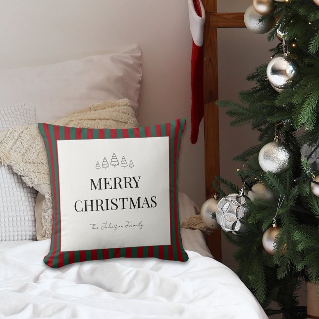 Coussin Noël rayé classique (Créateur téléchargé)