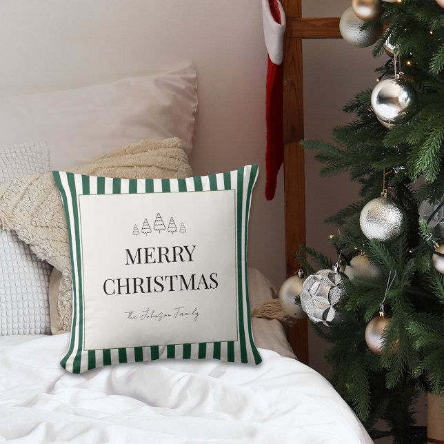 Coussin Noël rayé classique (Créateur téléchargé)