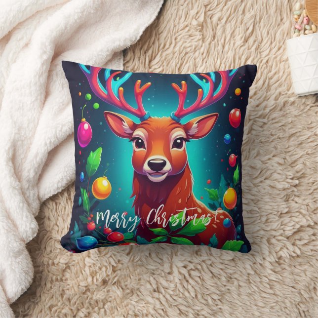 Coussin Noël "Reindeer & Baubles" (Couverture)