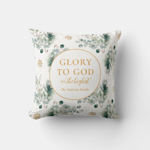 Coussin Noël religieux de verdure hivernale moderne