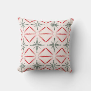 Coussin Noël rétro motif sans faille du milieu du siècl