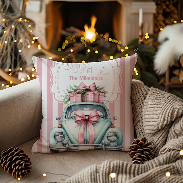 Coussin Noël rose Coquette (Créateur téléchargé)