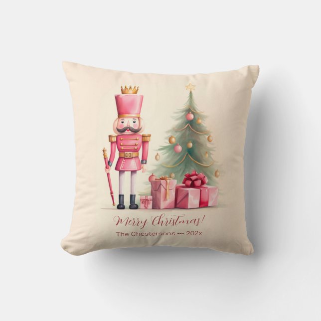 Coussin Noël rose Nutcracker (Recto)