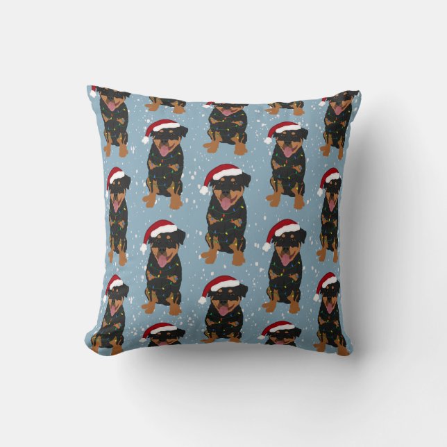 Coussin Noël Rottweiler (Recto)