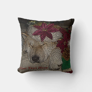 Coussin Noël rouge de sommeil de casquette de père Noël