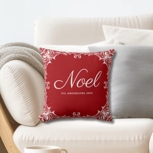Coussin Noel rouge Noël Monogramme