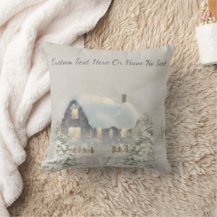 Coussin Noël Russe Cabine hiver Neige Forêt forestière