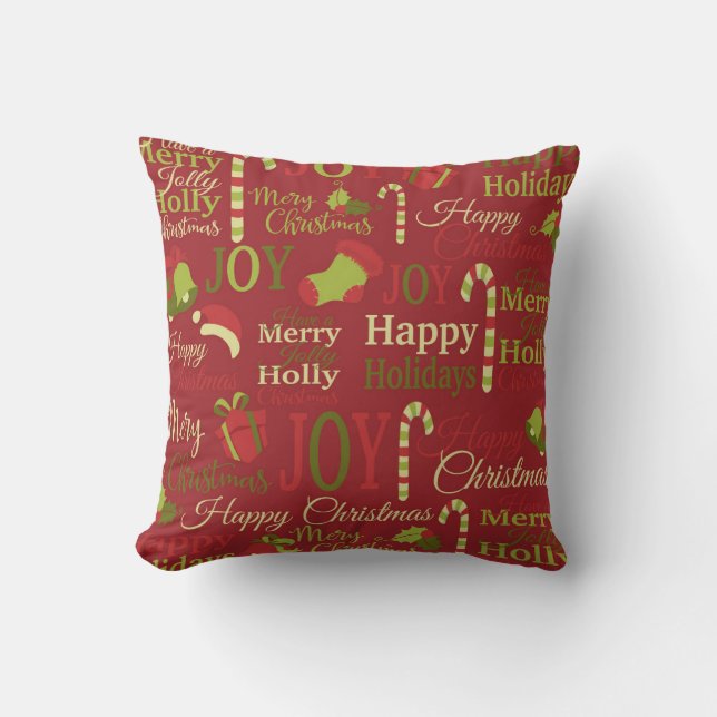 Coussin Noël sainte joie joyeux motif (Recto)