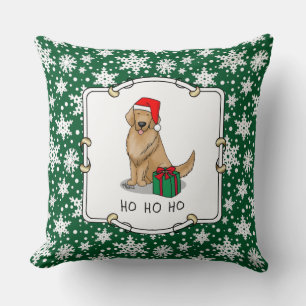 Coussin Noël Santa Claus Golden Retriever Chien mignonne