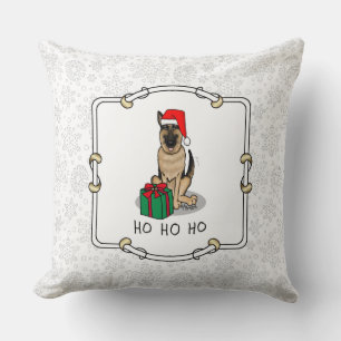 Coussin Noël Santa Hat Allemand Berger Chien mignonne