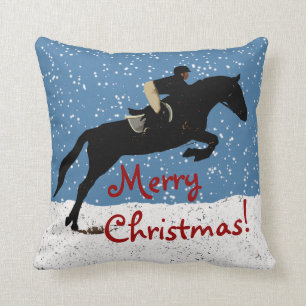 Coussin Noël sautant de cheval de Milou