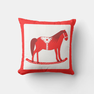 Coussin Noël scandinave Cheval Rocse double face