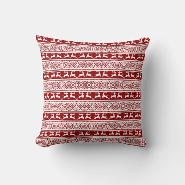 Coussin Noël scandinave renne (Recto)