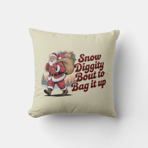 Coussin Noël Snow Diggity Prêt à Tout Emballer Rétro 90s