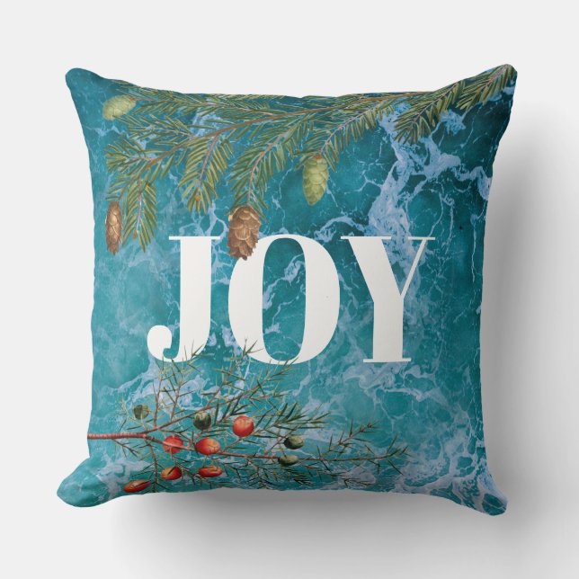 Coussin Noël Summer Ocean Beach Joie (Recto)