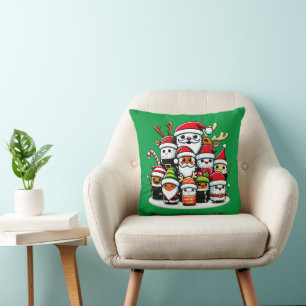 Coussin Noël Sushi Festive Fête Conception des aliments de