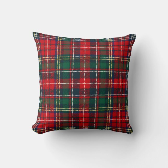 Coussin Noël Tartan Plaid Classique (Recto)