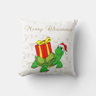 Coussin Noël,Tortue,Casquette de Père Noël,Cadeau,Paillett