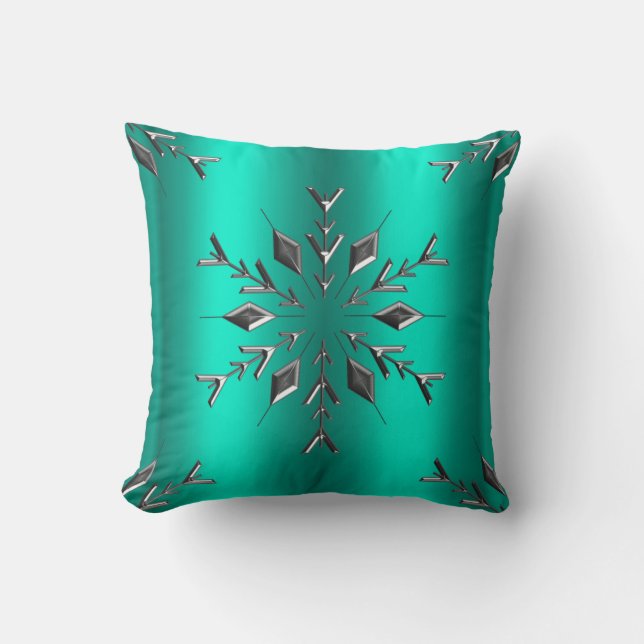 Coussin Noël turquoise et Silver Star (Recto)