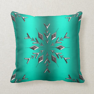 Coussin Noël turquoise et Silver Star