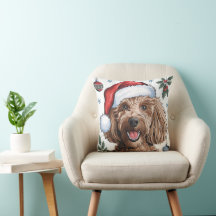 Noël Vacances Père Noël Chien Poodle Jeter Oreille