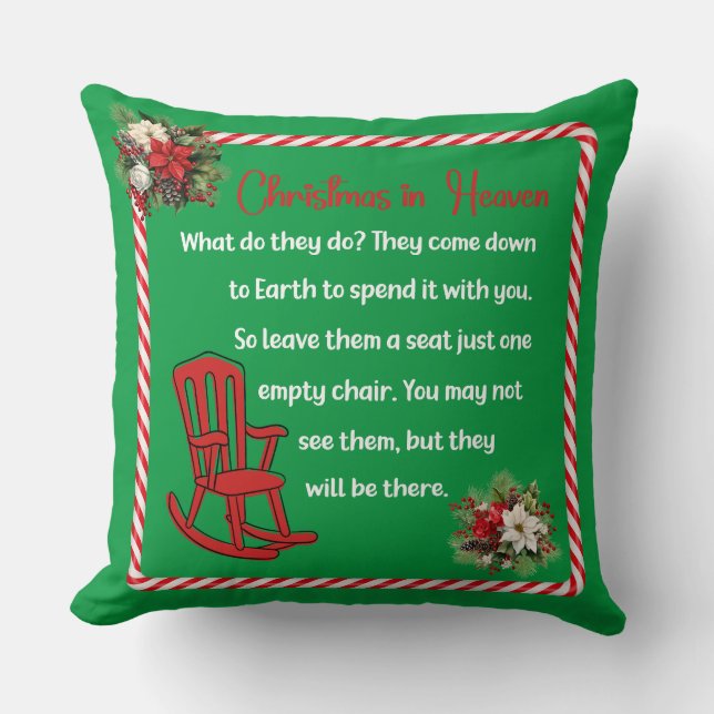 Coussin Noël vert au ciel (Recto)