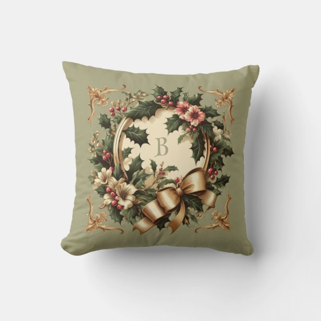 Coussin Noël victorien/classique/Vintage (Recto)