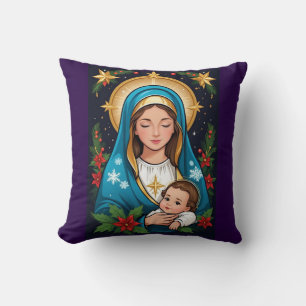 Coussin Noël Vierge Marie catholique romain chrétien
