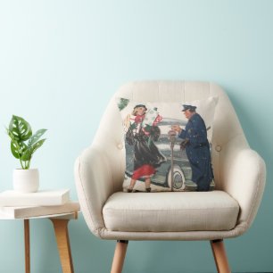 Coussin Noël Vintage, Achats Cadeaux Policier