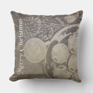 Coussin Noël Vintage Café et Cookies