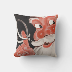 Coussin Noël Vintage, Jolly Santa Claus avec String
