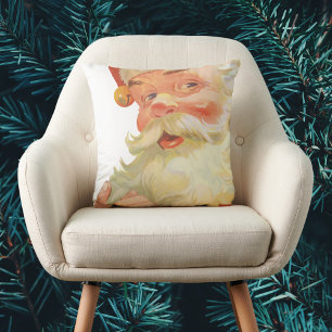 Coussin Noël vintage, joyeux Père Noël avec un secret