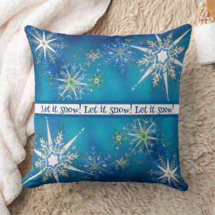Coussin Noël vintage "Qu'il neige" Flocon de neige